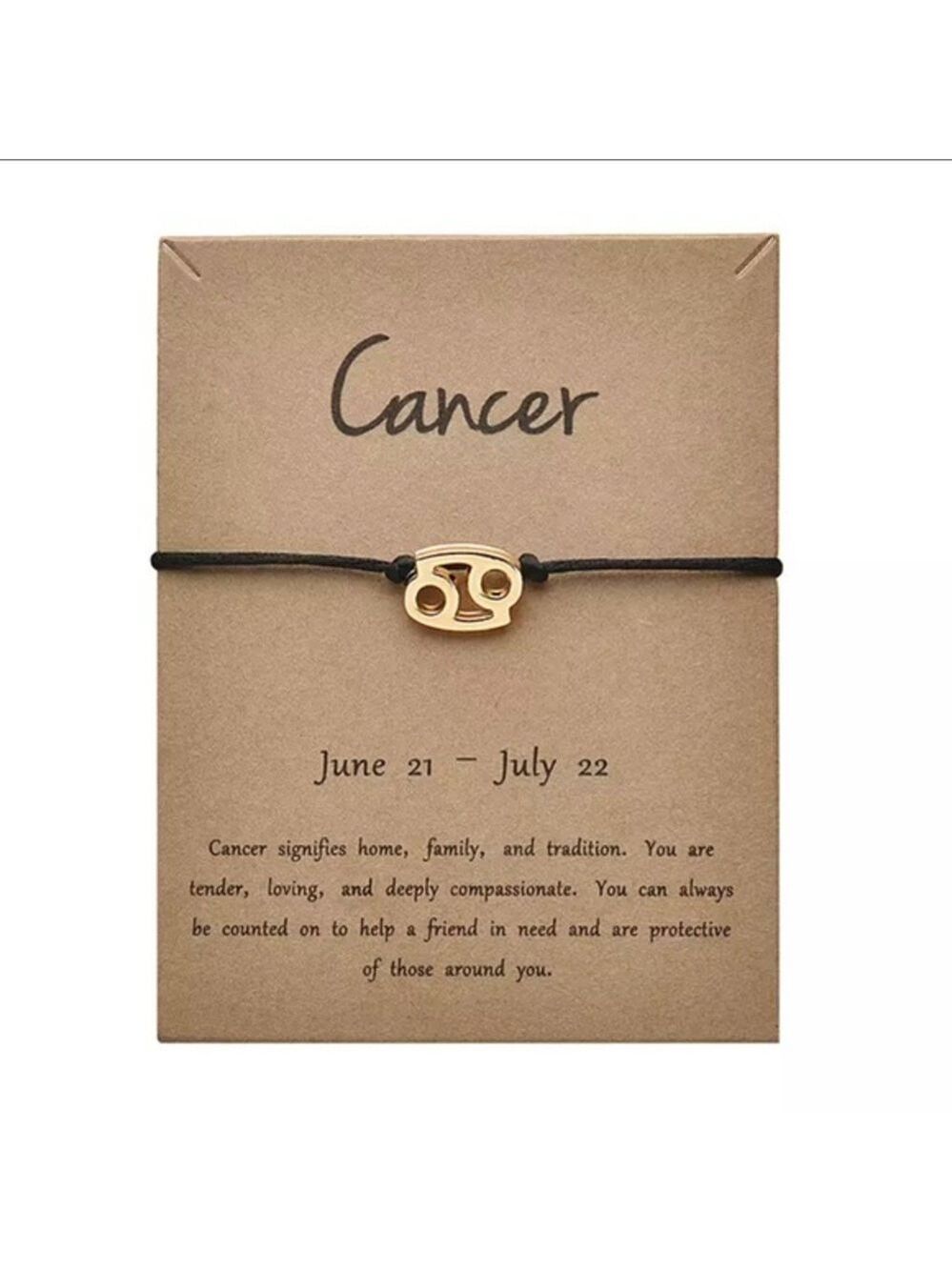 Gold Silver Tone Cancer ♋️ Adjustable Bracelet